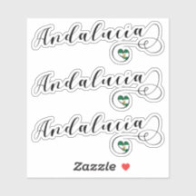 Andalucía Heart Flag Stickers, Andalusië, Spanje