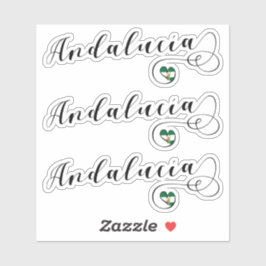 Andalucía Heart Flag Stickers, Andalusië, Spanje Sticker