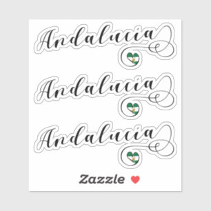 Andalucía Heart Flag Stickers, Andalusië, Spanje Sticker
