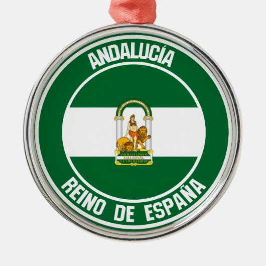 Andalucía Round Emblem Metalen Ornament (Voorkant)