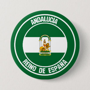 Andalucía Round Emblem Ronde Button 7,6 Cm