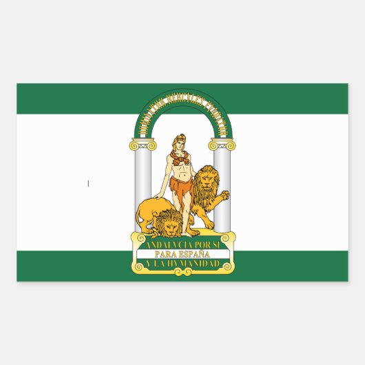 Andalucia (Spanje) Vlag Rechthoekige Sticker (Voorkant)