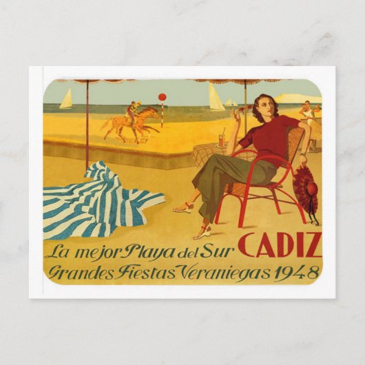Andalucia van de postale Cadiz door RetroCharms Briefkaart (Voorkant)