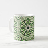 Andalucian Green Arabesque-styled patroon Koffiemok (Voorkant links)