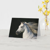 Andalucian Stallion Headshot Mane stromend Kaart (Gele Bloem)