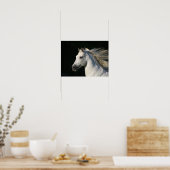 Andalucian Stallion Headshot Mane stromend Poster (Keuken)