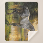 Andalusian Stallion by the Lake Sherpa Deken (Voorkant)