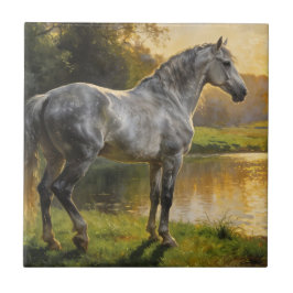 Andalusian Stallion by the Lake Tegeltje