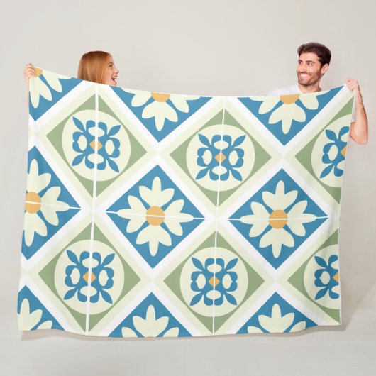 Andalusian Tiles 13 Fleece Deken (In situ)