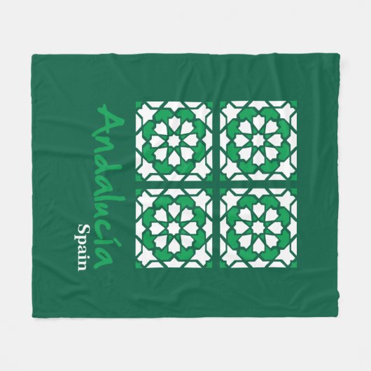 Andalusian Tiles 2 Fleece Deken (Voorkant (Horizontaal))