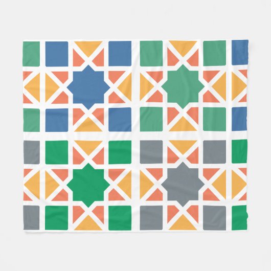 Andalusian Tiles 4 Fleece Deken (Voorkant (Horizontaal))
