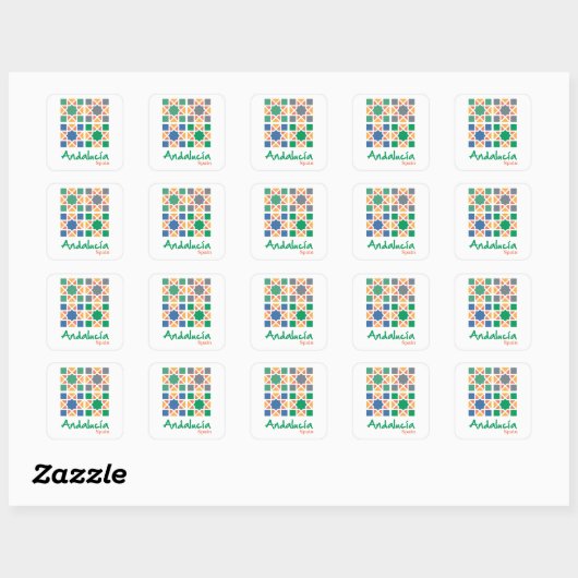 Andalusian Tiles 4 Vierkante Sticker (Vel)