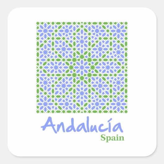 Andalusian Tiles 7 Vierkante Sticker (Voorkant)