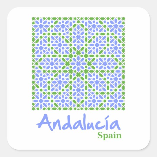 Andalusian Tiles 7 Vierkante Sticker (Voorkant)