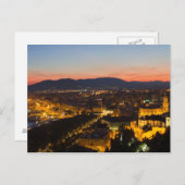 Andalusië - Malaga op zonsonderend briefkaart (Voorkant / Achterkant)