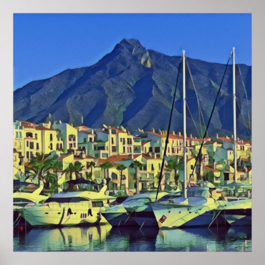 Andalusië - MARBELLA - panorama Poster (Voorkant)