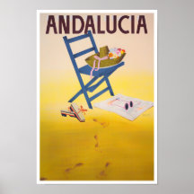 Andalusië Spanje poster van oud reizen