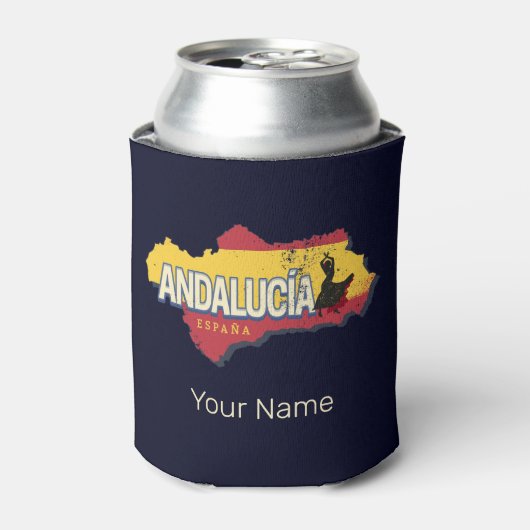 Andalusië Spanje Retrokaart  Flamenco Vakantie Blikjeskoeler (Blikje Voorkant)