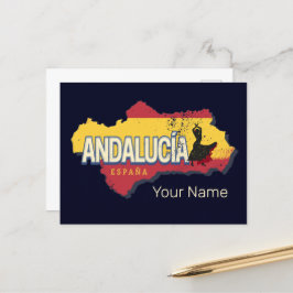 Andalusië Spanje Retrokaart  Flamenco Vakantie Feestdagenkaart