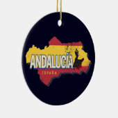 Andalusië Spanje Retrokaart  Flamenco Vakantie Keramisch Ornament (Rechts)