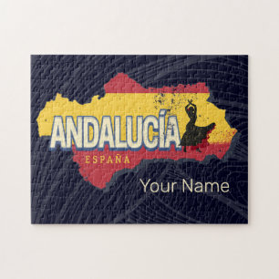 Andalusië Spanje Retrokaart  Flamenco Vakantie Legpuzzel