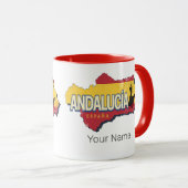 Andalusië Spanje Retrokaart  Flamenco Vakantie Mok (Voorkant rechts)
