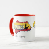 Andalusië Spanje Retrokaart  Flamenco Vakantie Mok (Voorkant links)