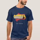 Andalusië Spanje Retrokaart  Flamenco Vakantie T-shirt (Voorkant)