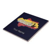 Andalusië Spanje Retrokaart  Flamenco Vakantie Tegeltje (Zijkant)