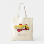 Andalusië Spanje Retrokaart  Flamenco Vakantie Tote Bag (Achterkant)