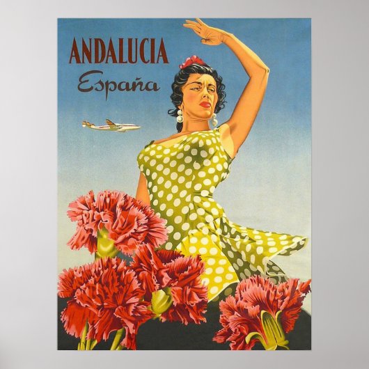 Andalusië, Spanje, traditionele dans, vrouw, vinta Poster (Voorkant)