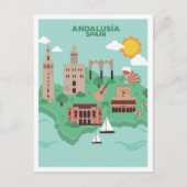 Andalusië Spanje vintage Reizen Briefkaart (Voorkant)