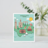 Andalusië Spanje vintage Reizen Briefkaart (Staand voorkant)