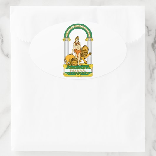 Andalusië (Spanje) Wapen Ovale Sticker (Tas)