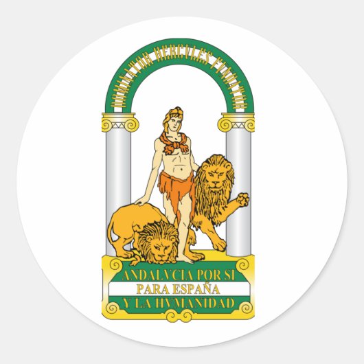Andalusië (Spanje) Wapen Ronde Sticker (Voorkant)