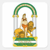 Andalusië (Spanje) Wapen Vierkante Sticker (Voorkant)