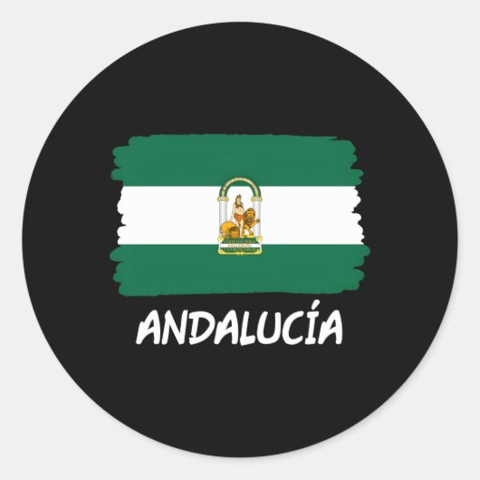 Andalusië Vlag Ronde Sticker (Voorkant)