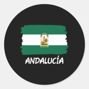 Andalusië Vlag Ronde Sticker