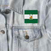 Andalusië, vlag van Spanje Vierkante Button 5,1 Cm (In situ)