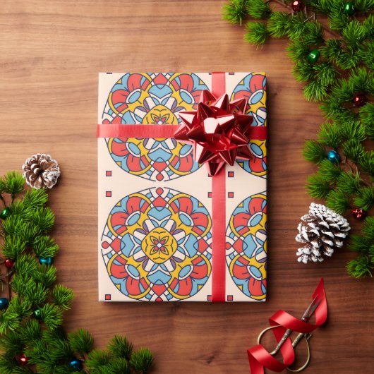 Andalusisch-Marokkaanse mozaïeken boogcirkel Cadeaupapier (Feestdagen Geschenken)