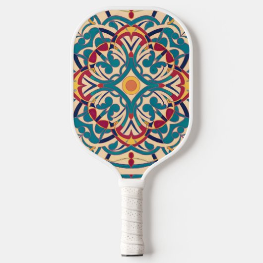 Andalusisch mozaïek minimaal, Mandala-Patroon Pickleball Paddle (Voorkant)