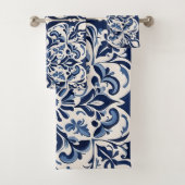  Andalusisch Mozaïek ,Tijdloos Blauw en Wit Bad Handdoek (Insitu)