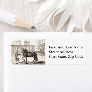 Andalusisch PRE-paard –  Spaanse gravure Etiket