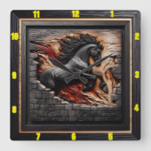 Andalusisch vuur: kunst, tijd, stijl, kracht vierkante klok (Voorkant)