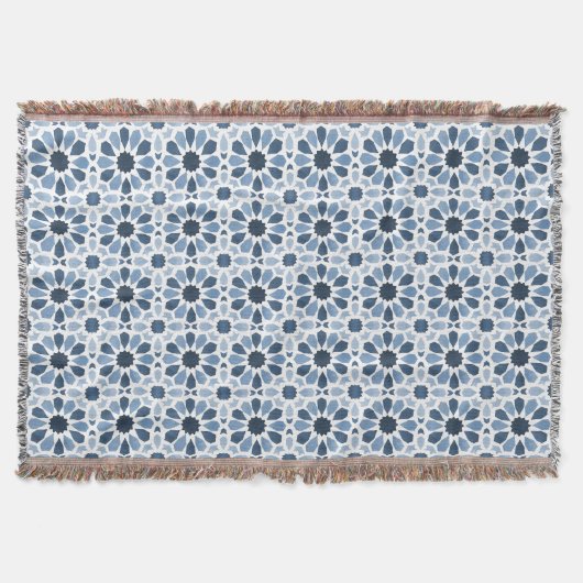 Andalusische echo's: Boho Marokkaanse geometrie Deken (Voorkant)