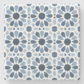 Andalusische echo's: Boho Marokkaanse geometrie Stenen Onderzetter (Voorkant)