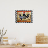 Andalusische kippen in Boerderij Poster (Keuken)