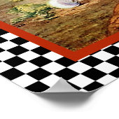 Andalusische kippen in Boerderij Poster (Hoek)