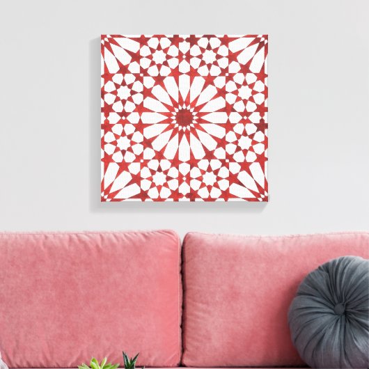 Andalusische mozaïek ALHAMBRA Canvas Afdruk (Insitu (Woonkamer))