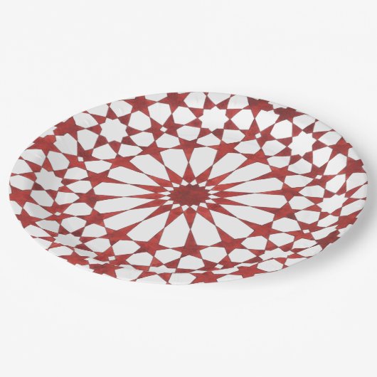 Andalusische mozaïek ALHAMBRA Papieren Bordje (Gekanteld)